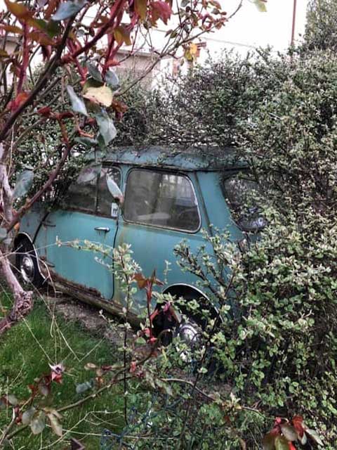 This is how the green Mini looked before I restored it...
