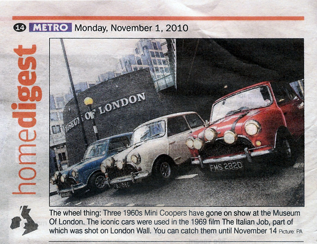 The Italian nJob Minis go on display at the Museum of London