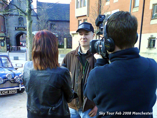 Gareth Davies filming in Glasgow