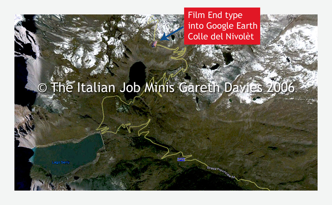 The Italian Job Film ending location colle del Nivolèt italy